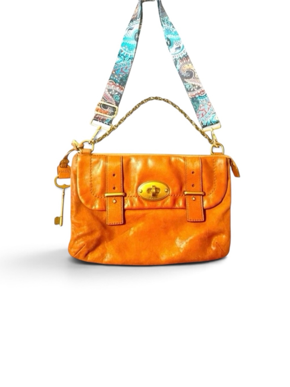 Leather Fossil Bag Cognac Brown Cognac